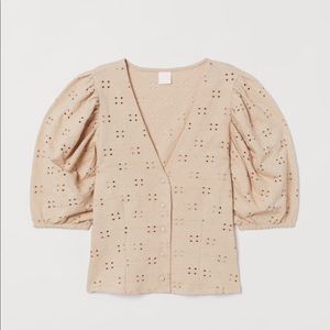 H&M Puff Sleeved V-neck Top